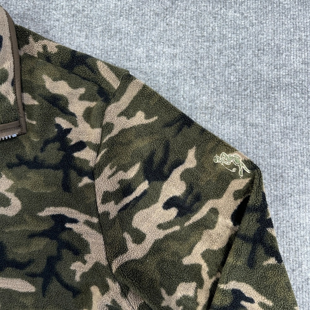 Peter Millar Jacket Men L Olive Branch Camo Micro Shearling Fleece Full Zip Golf - Picture 3 of 13